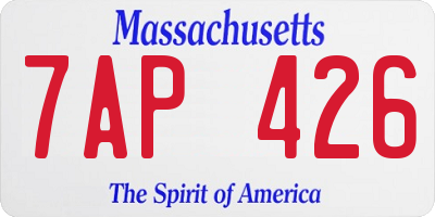 MA license plate 7AP426