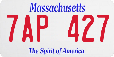 MA license plate 7AP427