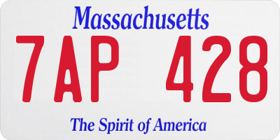 MA license plate 7AP428