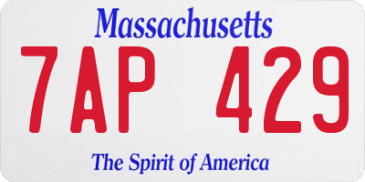 MA license plate 7AP429