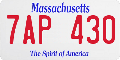 MA license plate 7AP430