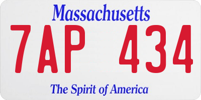MA license plate 7AP434