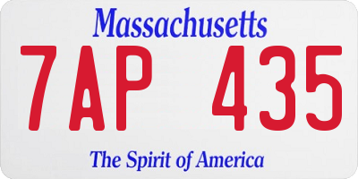 MA license plate 7AP435