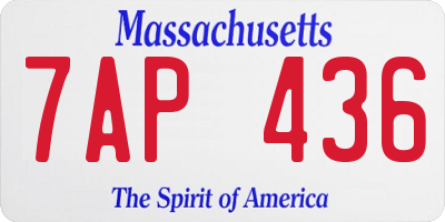 MA license plate 7AP436