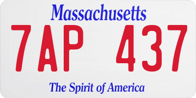 MA license plate 7AP437