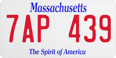 MA license plate 7AP439