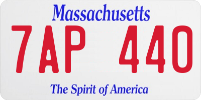 MA license plate 7AP440