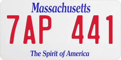 MA license plate 7AP441