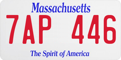MA license plate 7AP446