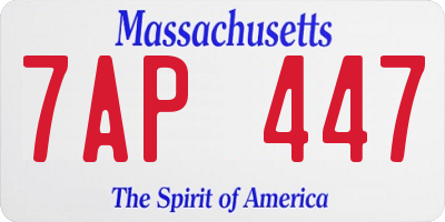 MA license plate 7AP447