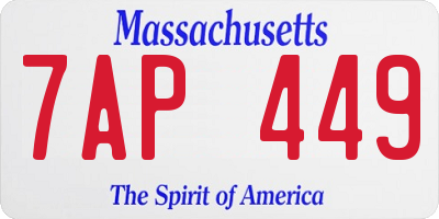 MA license plate 7AP449
