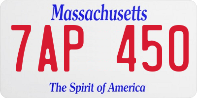 MA license plate 7AP450