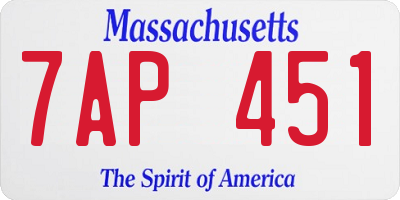 MA license plate 7AP451