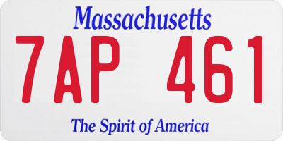 MA license plate 7AP461