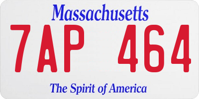 MA license plate 7AP464