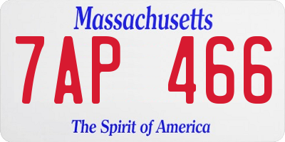MA license plate 7AP466