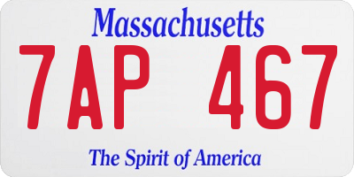 MA license plate 7AP467