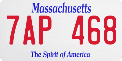 MA license plate 7AP468