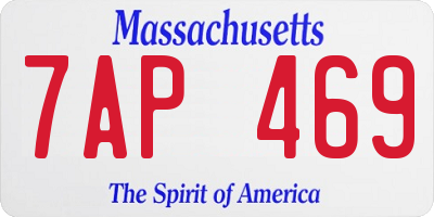 MA license plate 7AP469