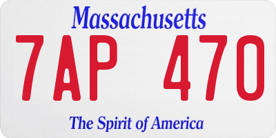 MA license plate 7AP470