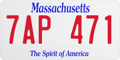 MA license plate 7AP471