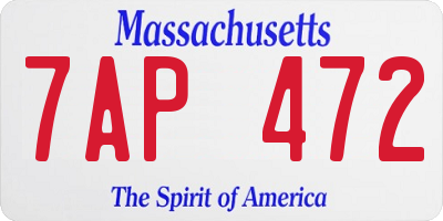 MA license plate 7AP472