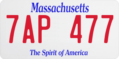 MA license plate 7AP477
