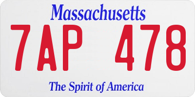 MA license plate 7AP478