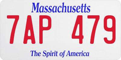 MA license plate 7AP479