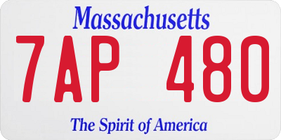 MA license plate 7AP480