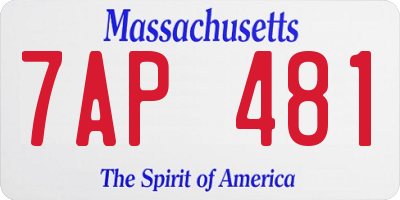 MA license plate 7AP481