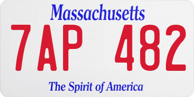 MA license plate 7AP482