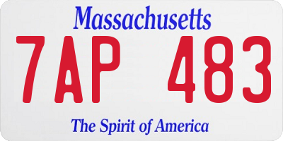 MA license plate 7AP483