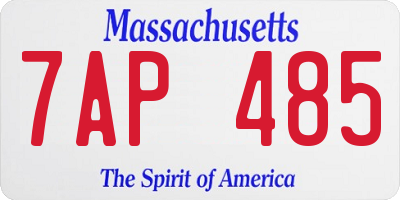 MA license plate 7AP485
