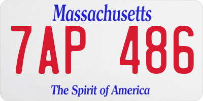 MA license plate 7AP486