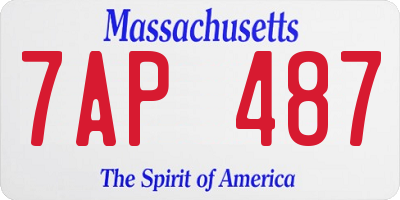 MA license plate 7AP487