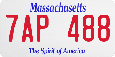 MA license plate 7AP488