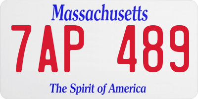MA license plate 7AP489