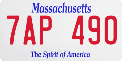 MA license plate 7AP490