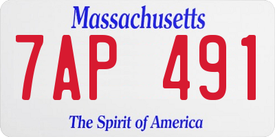 MA license plate 7AP491