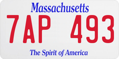 MA license plate 7AP493