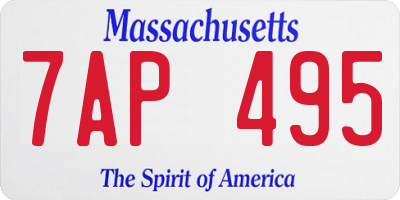 MA license plate 7AP495