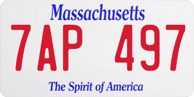 MA license plate 7AP497