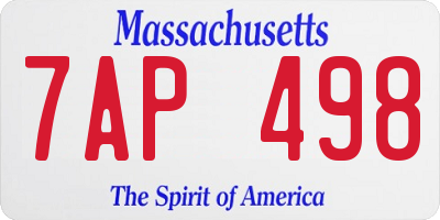 MA license plate 7AP498