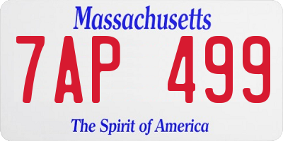 MA license plate 7AP499