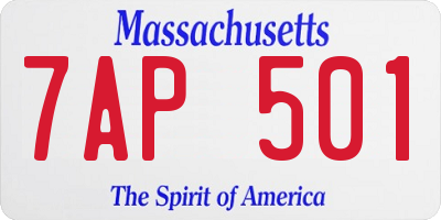 MA license plate 7AP501