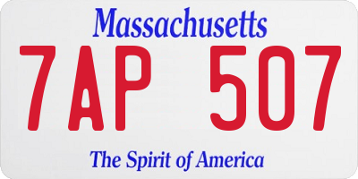MA license plate 7AP507