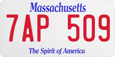 MA license plate 7AP509