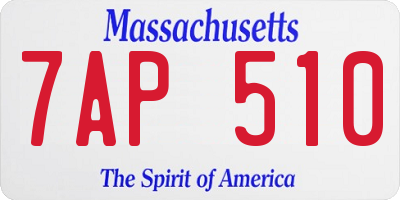 MA license plate 7AP510
