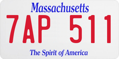 MA license plate 7AP511